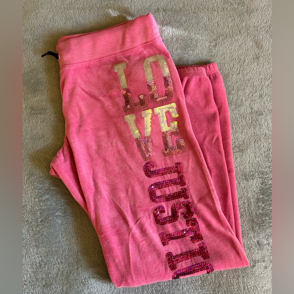 Justice Pink Sequined Comfy Pants - Picture 9 of 12